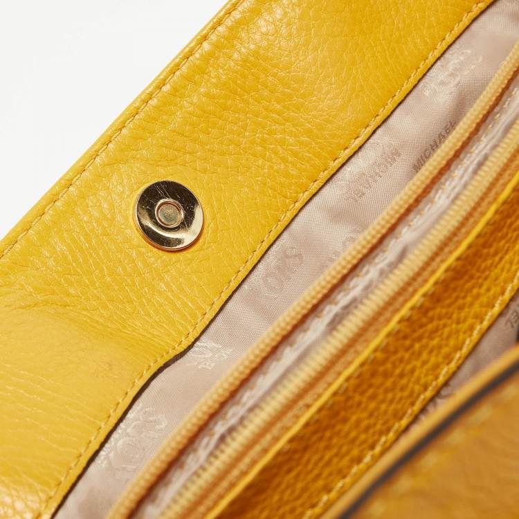 Pre Owned Michael Kors Mustard Leather East/West Hamilton Tote