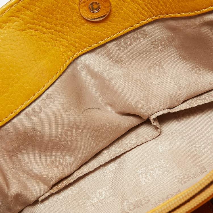 Pre Owned Michael Kors Mustard Leather East/West Hamilton Tote