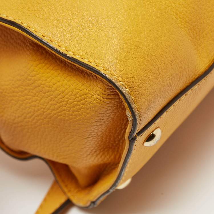 Pre Owned Michael Kors Mustard Leather East/West Hamilton Tote