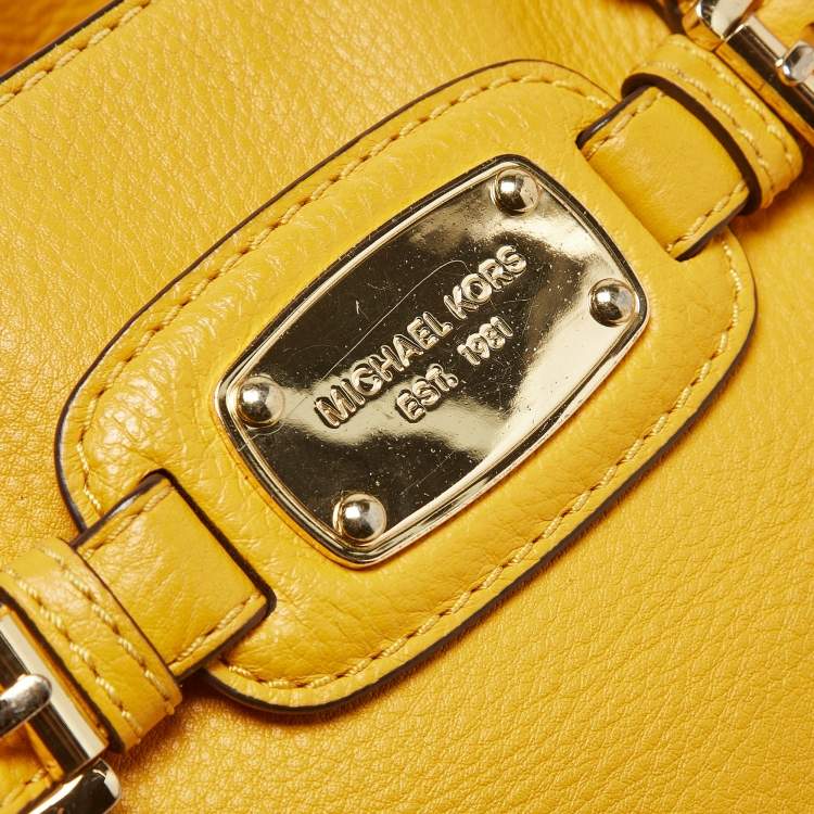 Pre Owned Michael Kors Mustard Leather East/West Hamilton Tote
