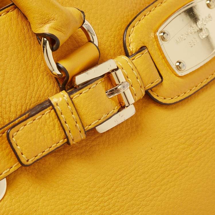 Pre Owned Michael Kors Mustard Leather East/West Hamilton Tote