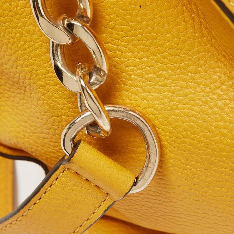 Pre Owned Michael Kors Mustard Leather East/West Hamilton Tote