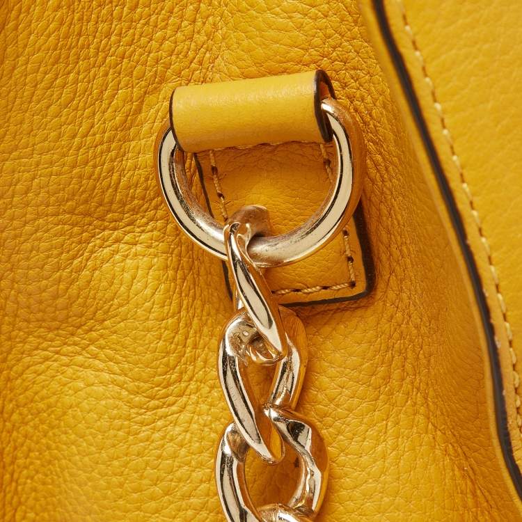 Pre Owned Michael Kors Mustard Leather East/West Hamilton Tote