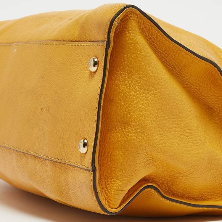 Pre Owned Michael Kors Mustard Leather East/West Hamilton Tote