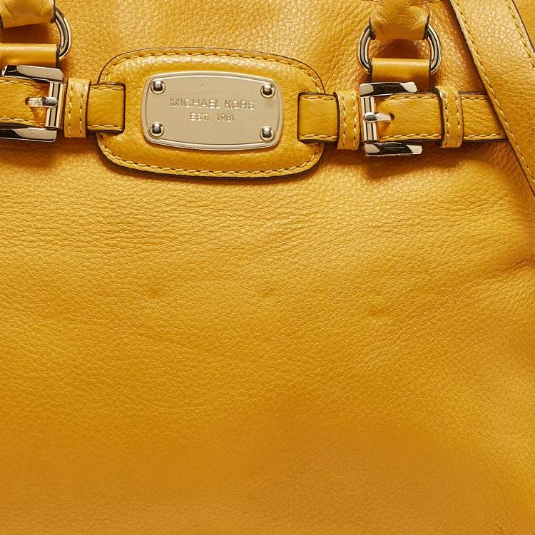 Pre Owned Michael Kors Mustard Leather East/West Hamilton Tote