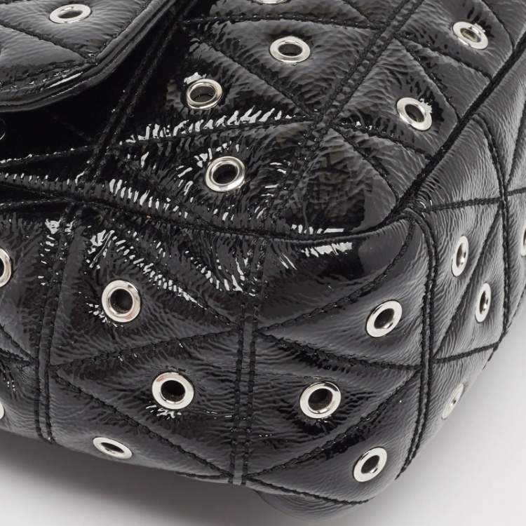 Pre Owned Michael Kors Black Quilted Leather Large Eyelet Sloan Chain Shoulder Bag