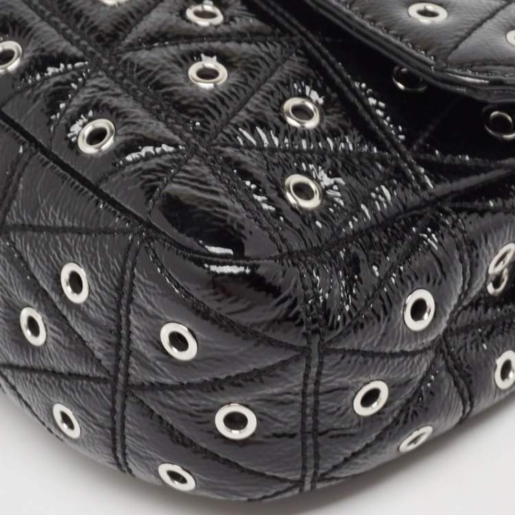 Pre Owned Michael Kors Black Quilted Leather Large Eyelet Sloan Chain Shoulder Bag