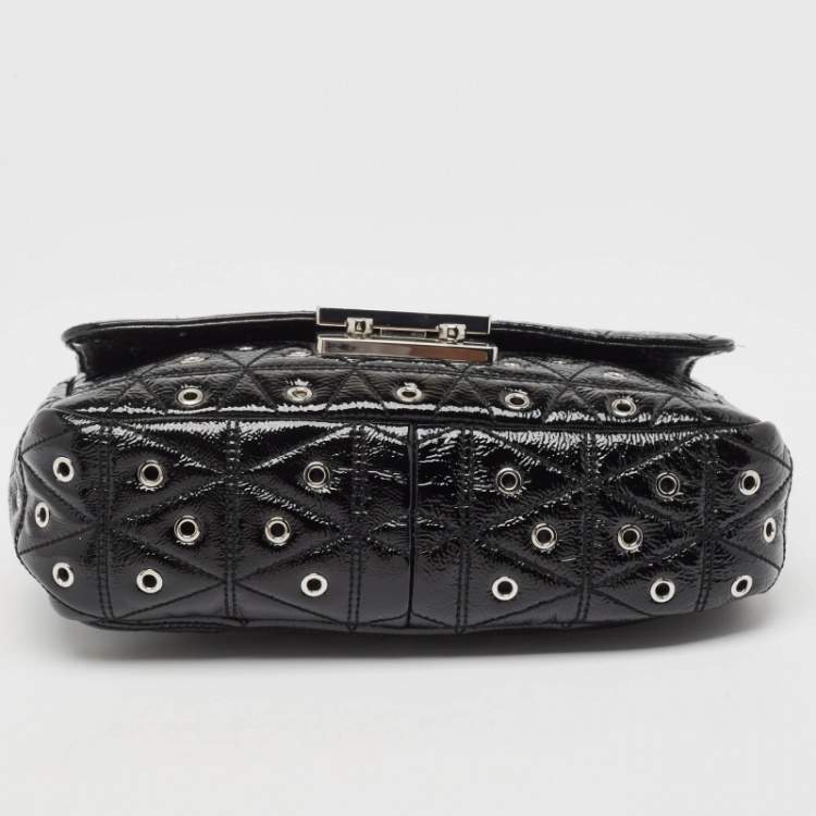 Pre Owned Michael Kors Black Quilted Leather Large Eyelet Sloan Chain Shoulder Bag