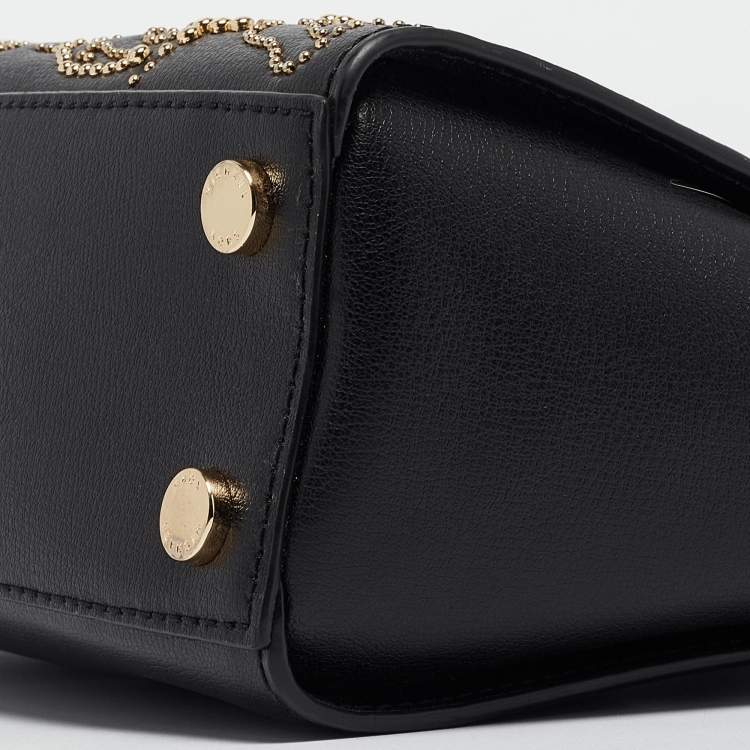 Pre Owned Michael Kors Navy Blue Leather Small Ellis Studded Tote