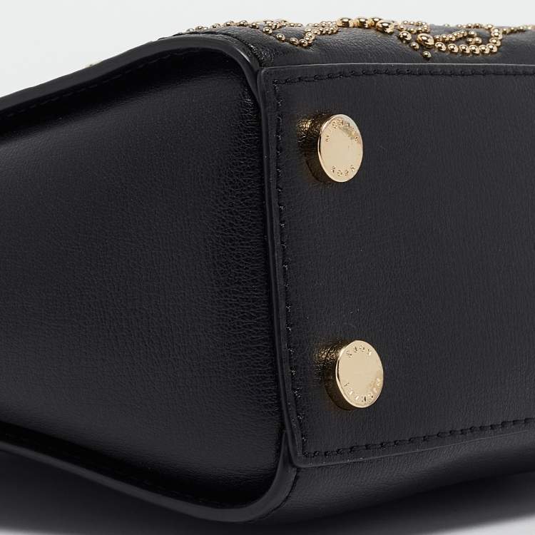 Pre Owned Michael Kors Navy Blue Leather Small Ellis Studded Tote