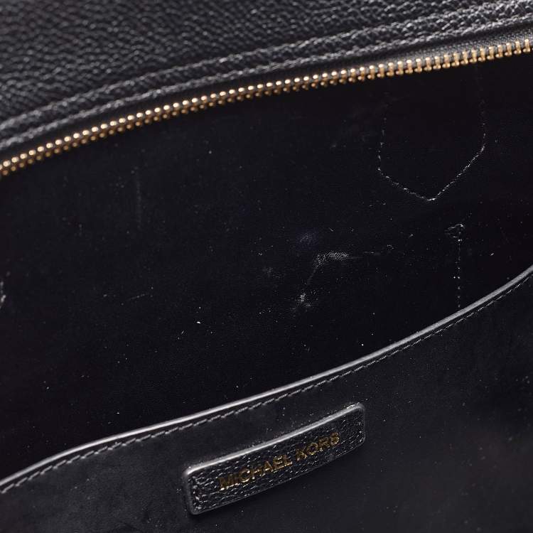 Pre Owned Michael Kors Black Leather Hayes Tote
