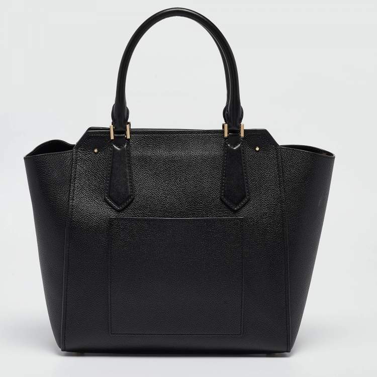 Pre Owned Michael Kors Black Leather Hayes Tote