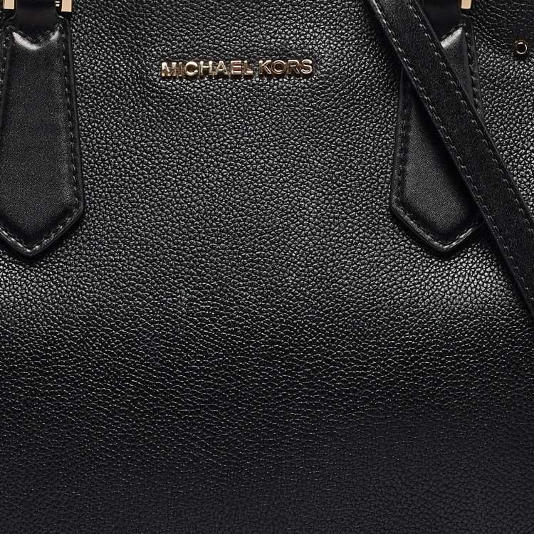 Pre Owned Michael Kors Black Leather Hayes Tote
