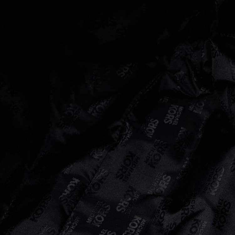 Pre Owned Michael Kors Black Leather Jet Set Travel Tote