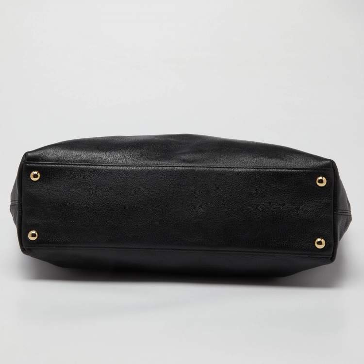 Pre Owned Michael Kors Black Leather Jet Set Travel Tote