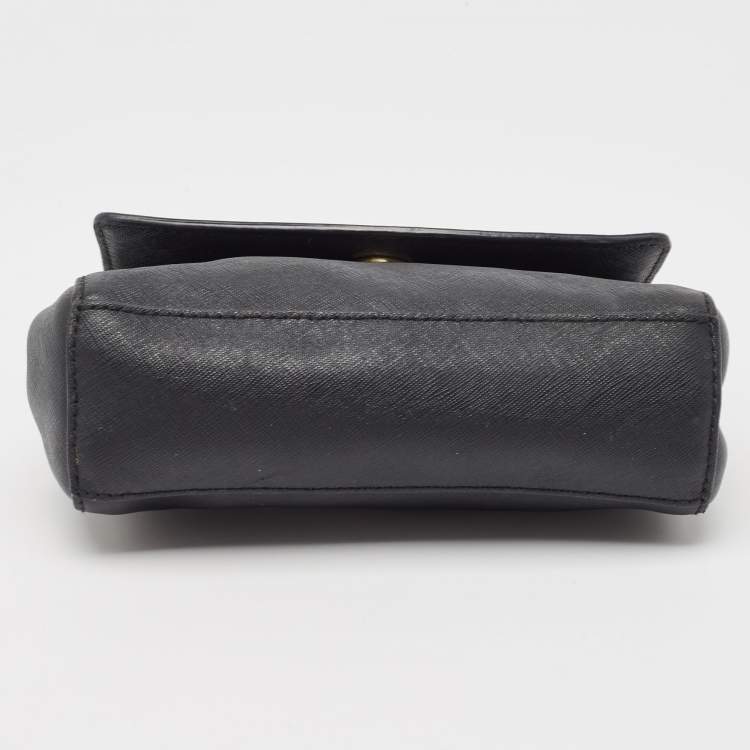 Pre Owned Michael Kors Black Leather Mini Ava Top Handle Bag