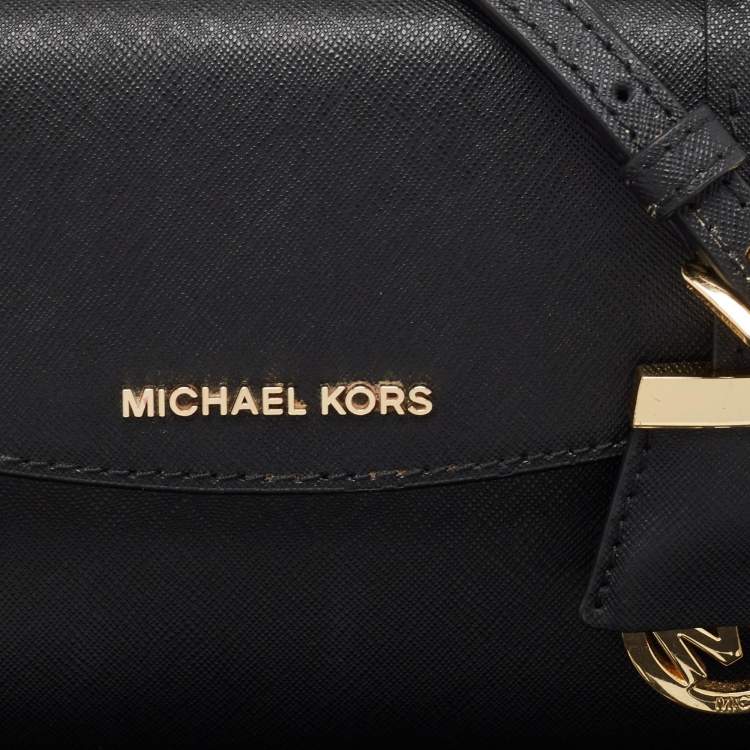 Pre Owned Michael Kors Black Saffiano Leather Extra Small Ava Top Handle Bag