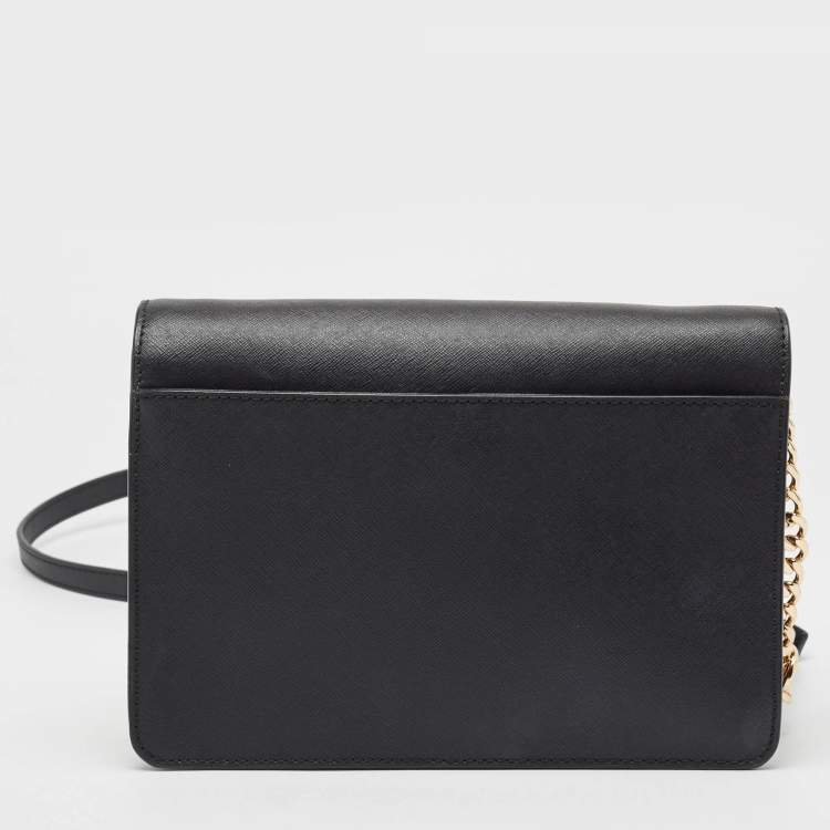 Pre Owned Michael Kors Black Saffiano Leather Large Daniela Crossbody Bag