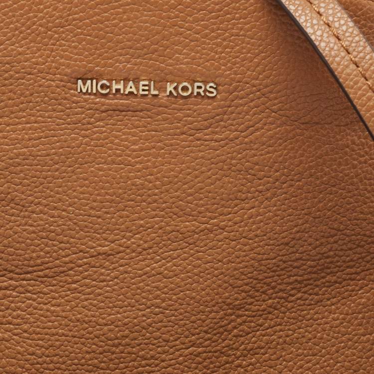 Pre Owned Michael Kors Brown Leather Cindy Dome Crossbody Bag