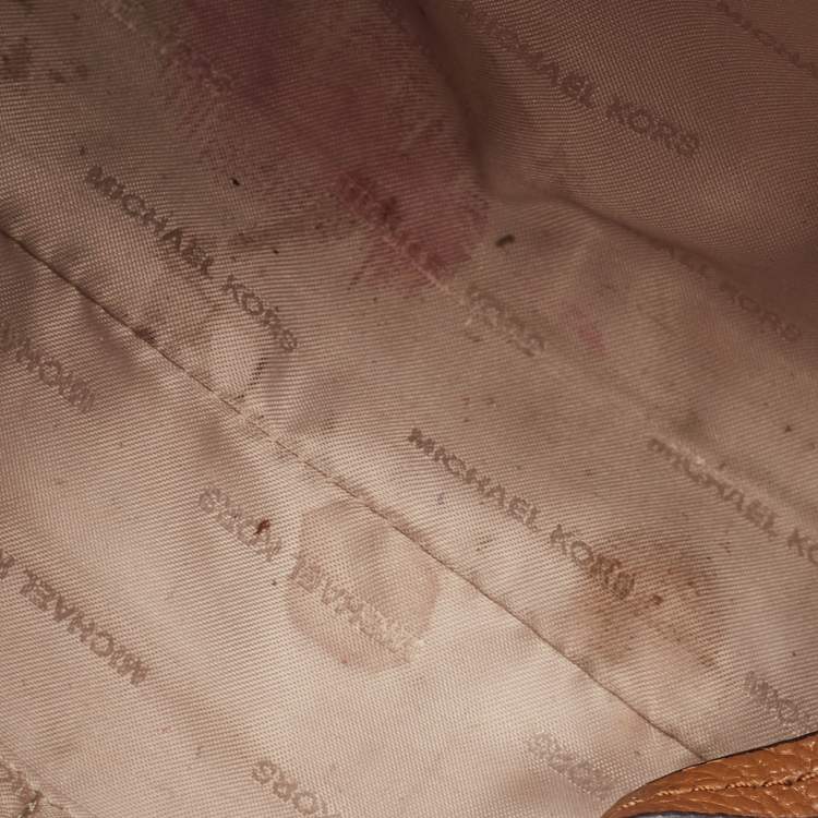 Pre Owned Michael Kors Brown Leather Cindy Dome Crossbody Bag
