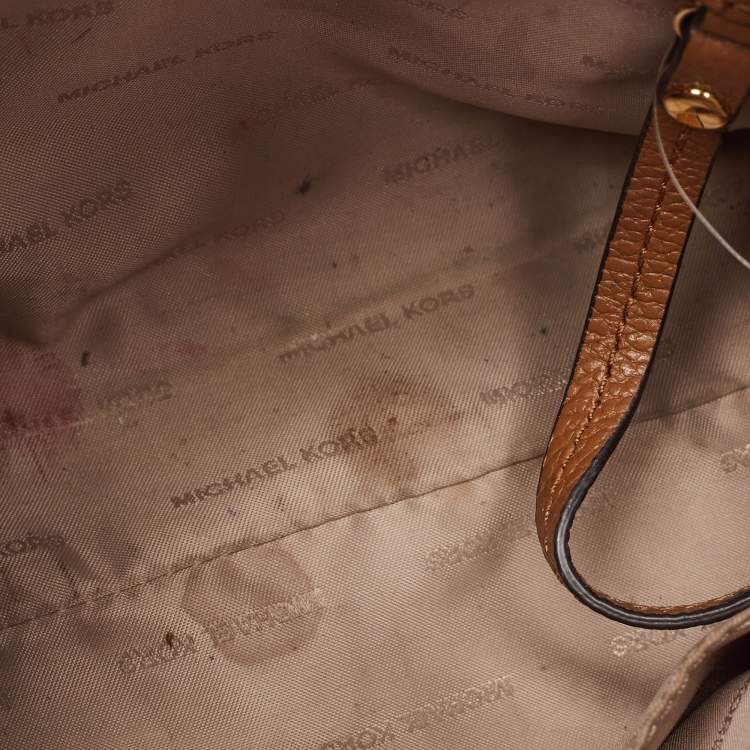 Pre Owned Michael Kors Brown Leather Cindy Dome Crossbody Bag