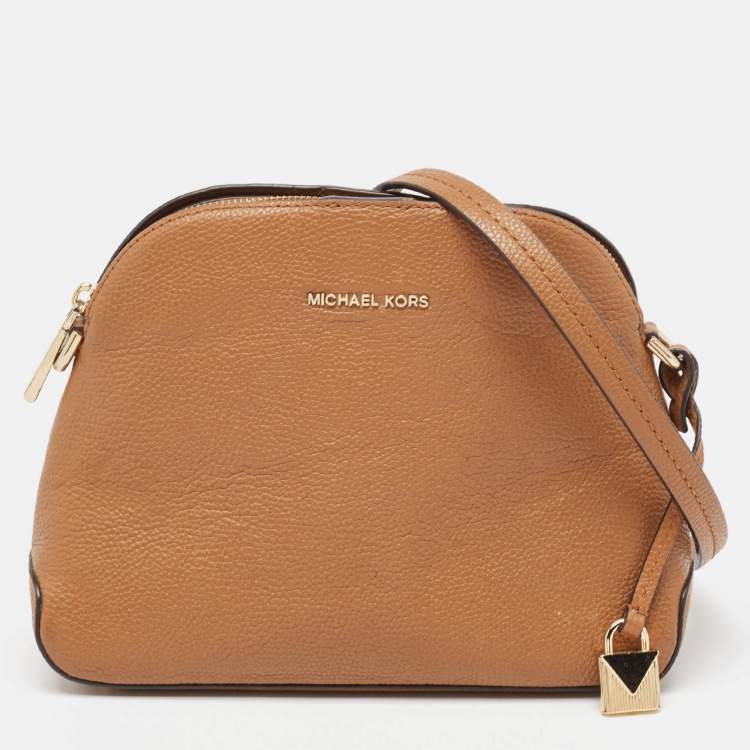 MICHAEL Michael Kors Brown Leather Dome store Handbag Crossbody - Medium