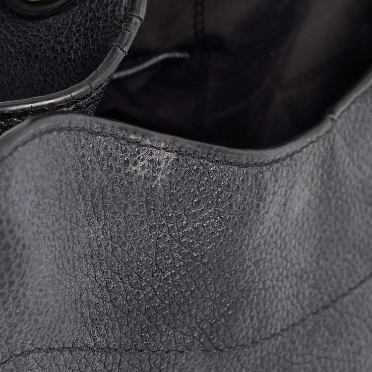 Pre Owned Michael Kors Black Pebbled Leather Large Bowery Shoulder Bag