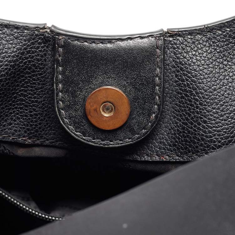 Pre Owned Michael Kors Black Pebbled Leather Large Bowery Shoulder Bag