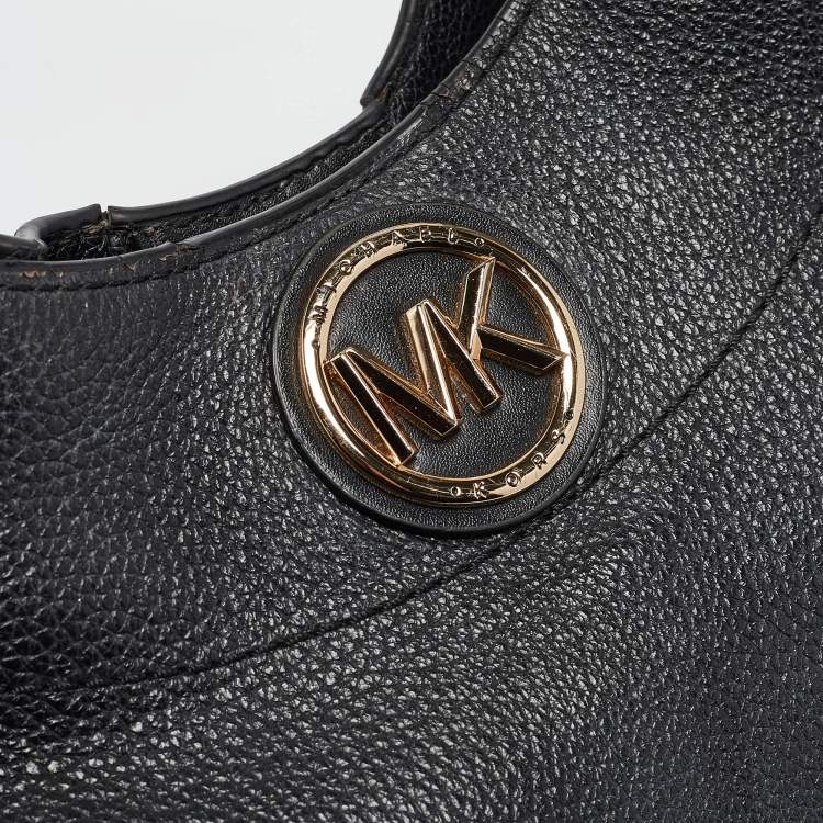 Pre Owned Michael Kors Black Pebbled Leather Large Bowery Shoulder Bag