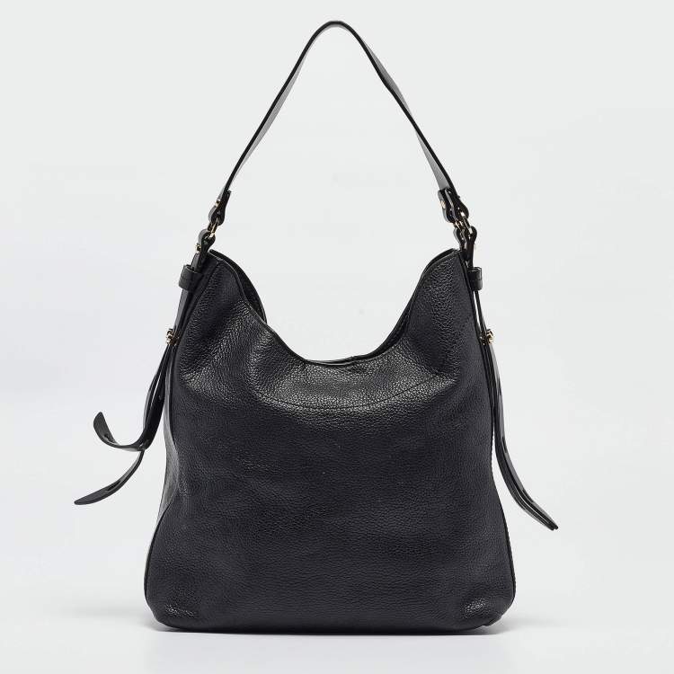 Pre Owned Michael Kors Black Pebbled Leather Large Bowery Shoulder Bag
