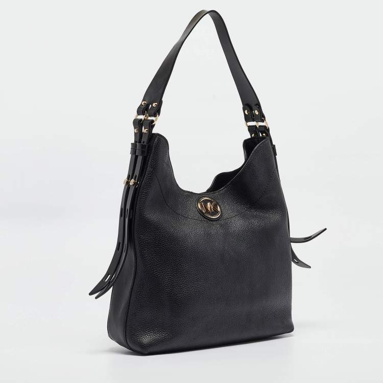 Pre Owned Michael Kors Black Pebbled Leather Large Bowery Shoulder Bag