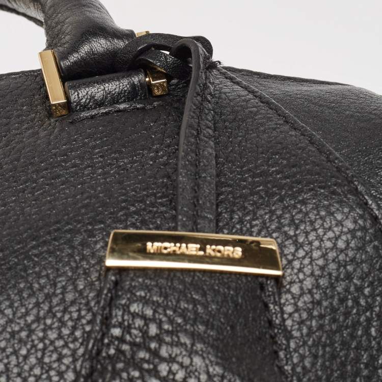 Pre Owned Michael Kors Black Leather Riley Satchel