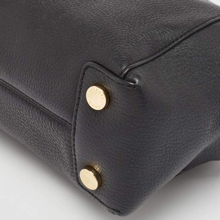 Pre Owned Michael Kors Black Leather Riley Satchel