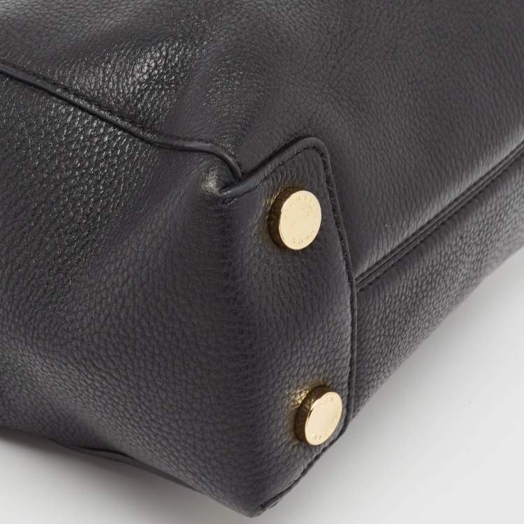 Pre Owned Michael Kors Black Leather Riley Satchel