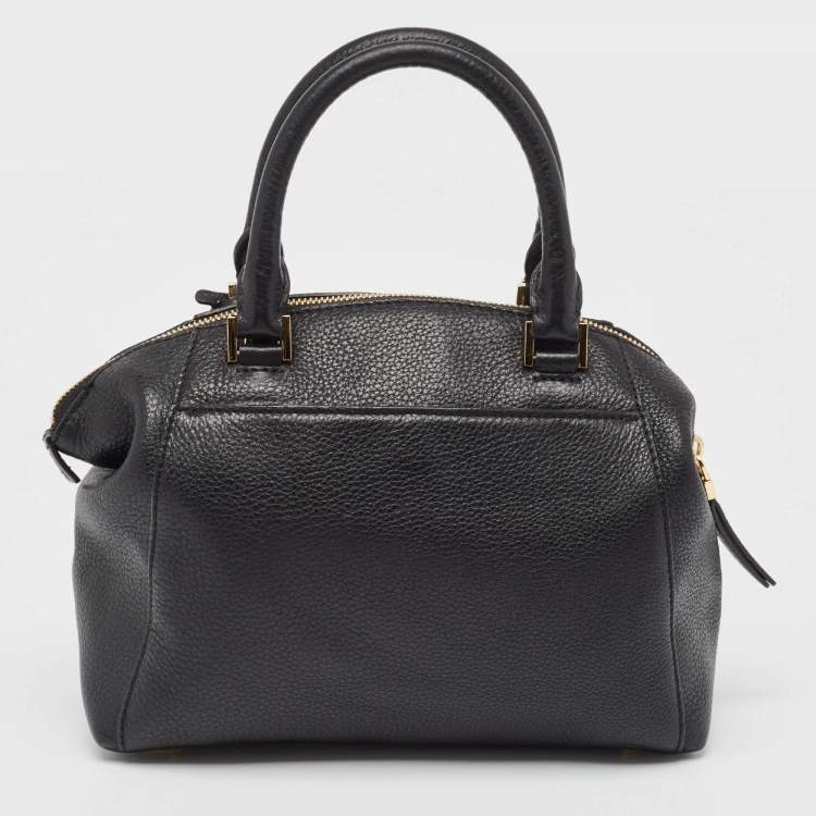 Pre Owned Michael Kors Black Leather Riley Satchel