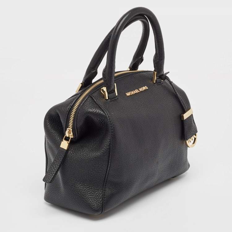 Pre Owned Michael Kors Black Leather Riley Satchel