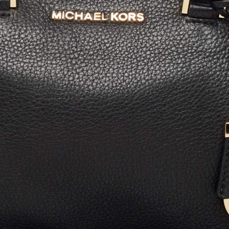 Pre Owned Michael Kors Black Leather Riley Satchel