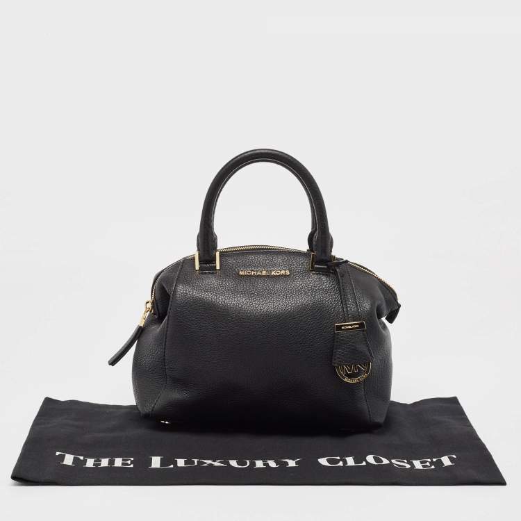 Pre Owned Michael Kors Black Leather Riley Satchel