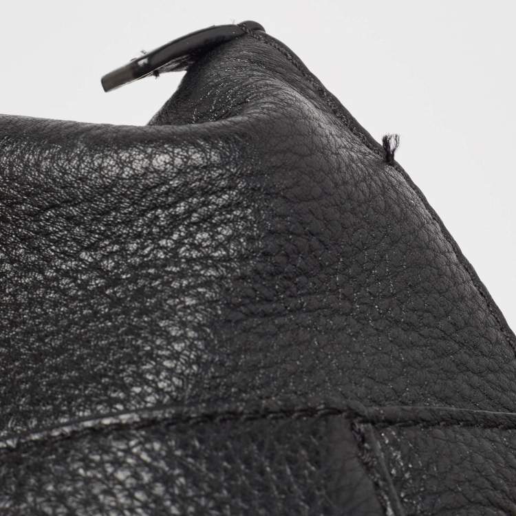 Pre Owned Michael Kors Black Leather Riley Satchel