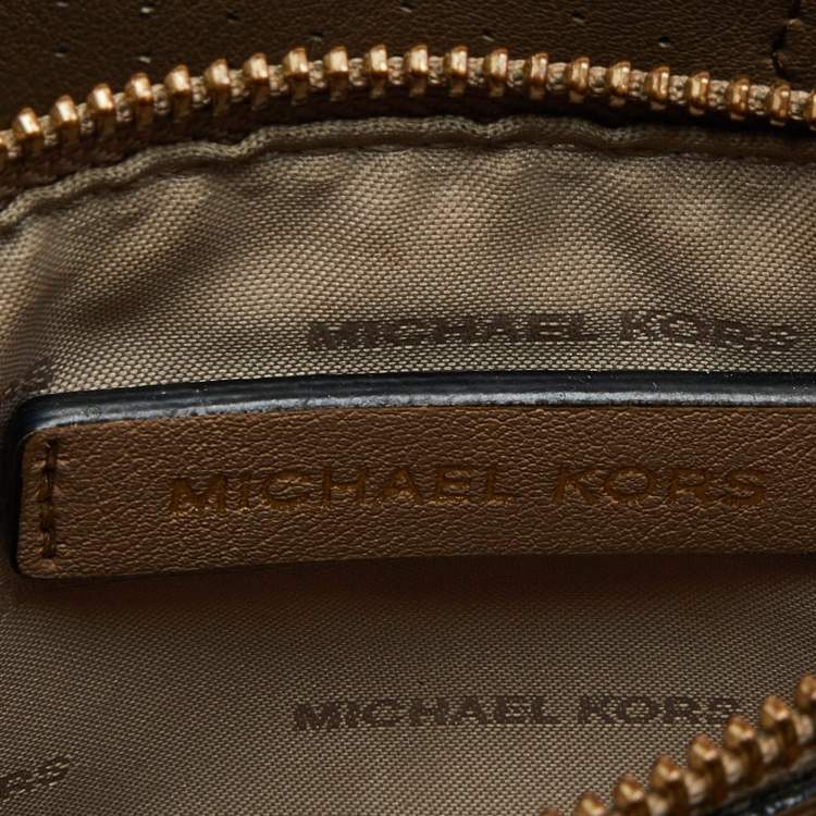 Pre Owned Michael Kors Black Perforated Leather Mercer Tote