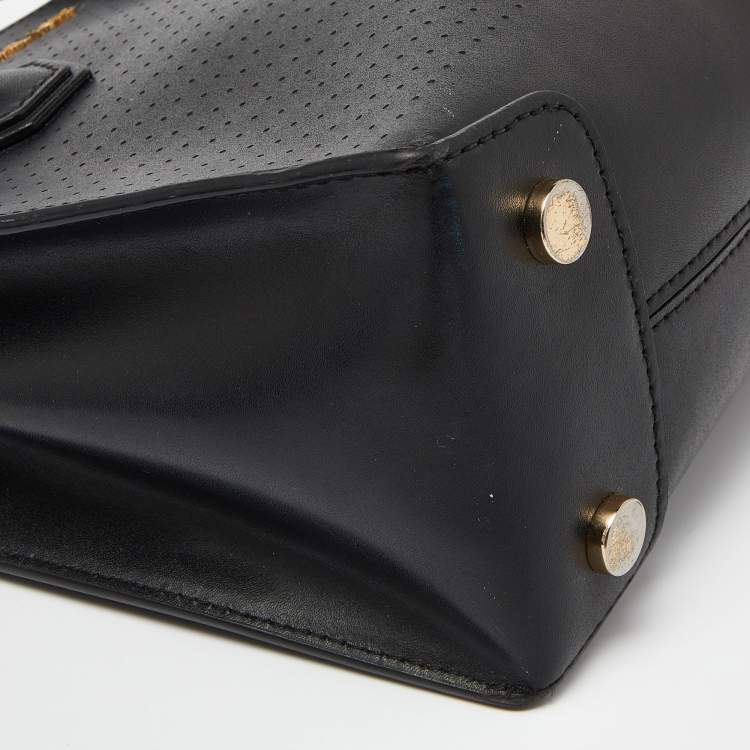 Pre Owned Michael Kors Black Perforated Leather Mercer Tote