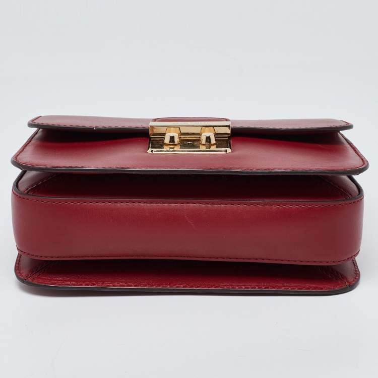 Pre Owned Michael Kors Red Leather Sloan Shoulder Bag
