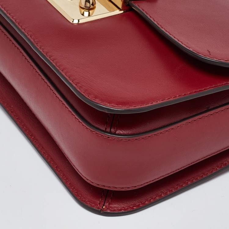 Pre Owned Michael Kors Red Leather Sloan Shoulder Bag