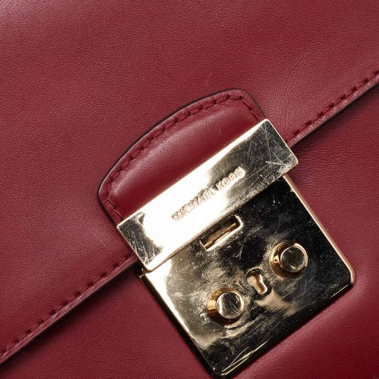 Pre Owned Michael Kors Red Leather Sloan Shoulder Bag