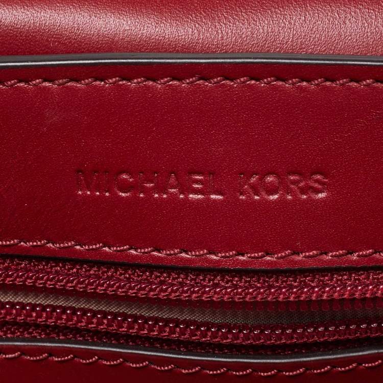 Pre Owned Michael Kors Red Leather Sloan Shoulder Bag