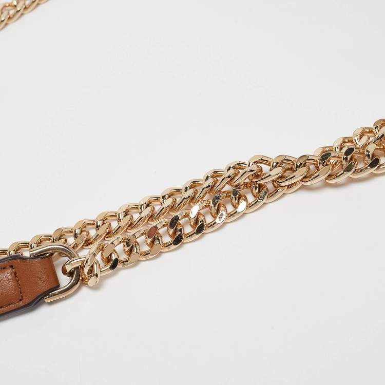 Pre Owned Michael Kors Beige/Brown Signature Coated Canvas and Leather Large Whitney Shoulder Bag