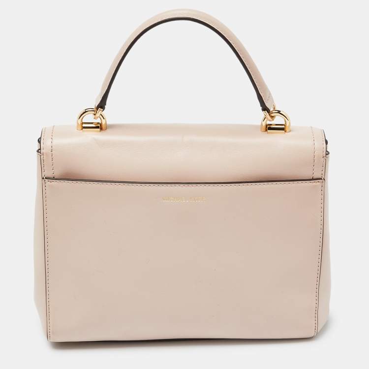 Pre Owned Michael Kors Pink Leather Small Ava Top Handle Bag