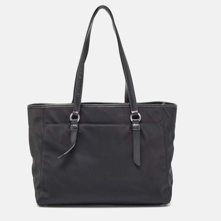 Pre Owned Michael Kors Black Nylon Large Sullivan Tote