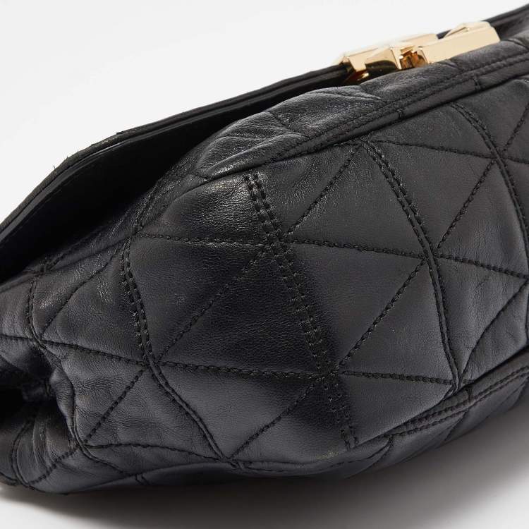 Pre Owned Michael Kors Black Quilted Leather Large Sloan Shoulder Bag
