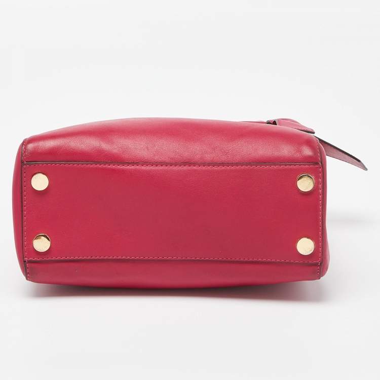 Pre Owned MICHAEL Michael Kors Pink Leather Mini Cynthia Bow Tote